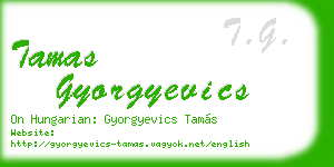 tamas gyorgyevics business card